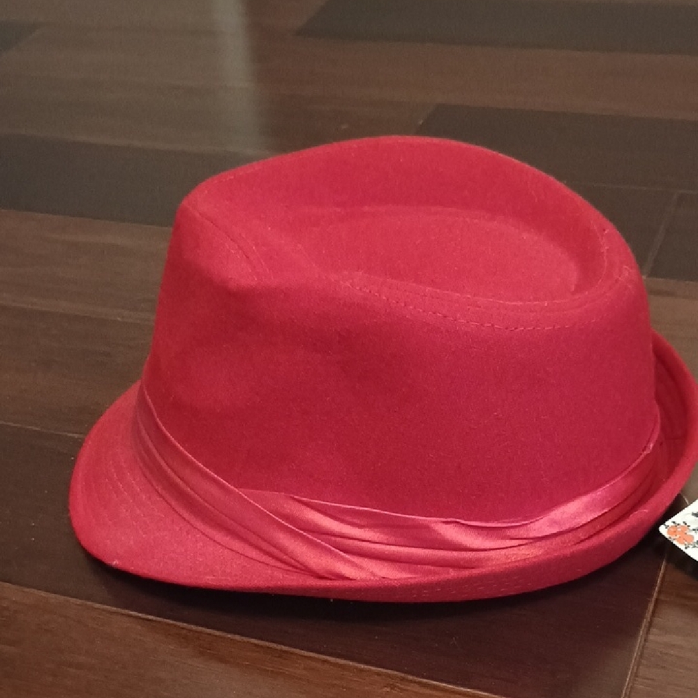Stylish Red Fedora Hat